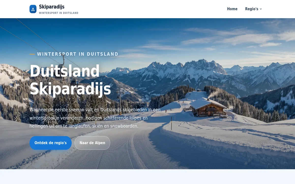 Startseite von Duitsland Skiparadijs mit verschneiter Bergkulisse